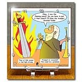 Ezekiel 33 1 11 The Boogie Woogie Bugle Boy of Company B Bible flaming sword trumpet vuvuzela - 6x6 Desk Clock