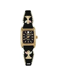 Black Hills Gold Black Dial Ladies Black Coated Angel Watch 9-WB121
