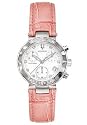 Accutron Women's Chamonix Diamond Chronograph Orange Leather Watch #26R10