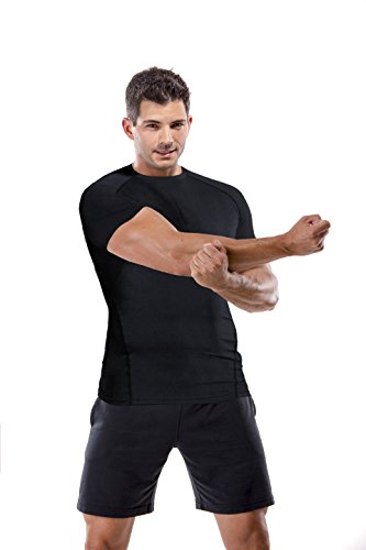 Copper Compression Short Sleeve Men's Recovery T Shirt. Highest Copper Content GUARANTEED. Support Sore & Stiff Muscles & Joints. Best Compression Fit T-Shirt Running, Basketball, Sports Wear. Medium