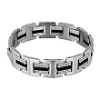 Men's Stainless Steel 15mm Black Accent Spacer Link Bracelet