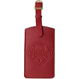 MLB Philadelphia Phillies Red Leather Embossed Logo Bag Tag