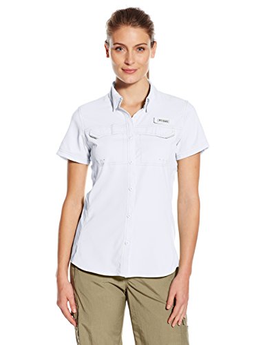 Columbia Women's Lo Drag Short Sleeve Shirt, Small, White