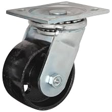 E.R. Wagner Plate Caster, Swivel, Cast Iron Wheel