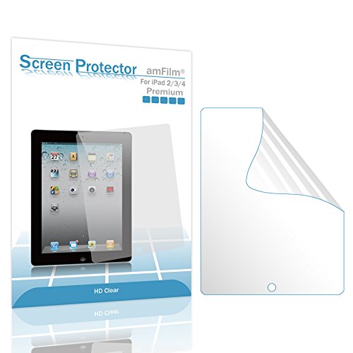 amFilm iPad 2 Screen Protector HD Clear for Apple iPad 4/3/2 and iPad with Retina Display (2-Pack) (NOT for iPad Air/iPad 5)