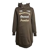 授乳服 ワンピース スウェット 裏起毛 授乳口付 長袖 パーカー ワンピー チュニック ブラウン-M8576 L