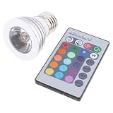 16 Color LED Decoration Light E27 Bulb 3W Remote Control With Flash, Strobe, Fade and Smooth Mode