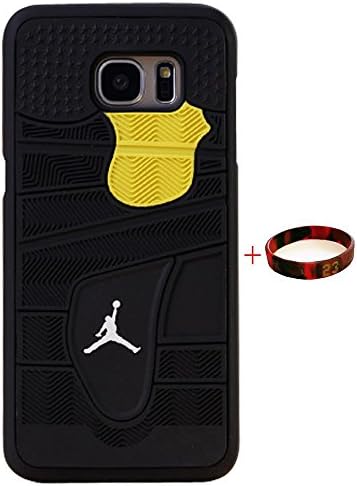 Huapusi Samsung Galaxy S7edge CASE,Shoes Showcase Jordan ,Michael Air Jordan For Samsung Galaxy S7edge Case Cover 3D Sneaker Sole Rubber,Rubber Feels Looks like the Sneaker Sole Thin For(Black/yellow)