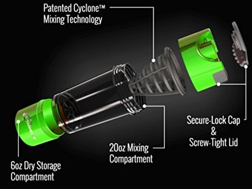 Protein Shaker Bottle-Superior Cyclone Cup Blender Bottle-Patented Mixing Technology