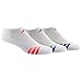 adidas Women's Cushioned No Show Socks (3-Pair), White/Shock Red/Shock Blue/Light Flash Purple, Medium