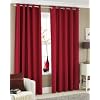 RED FAUX SILK LINED CURTAINS WITH EYELET RING TOP 90 x 90"