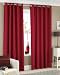 RED FAUX SILK LINED CURTAINS WITH EYELETS 90 x 90