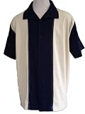 Mens Retro Classic Bowling Shirt Panel L XL XXL 3XL