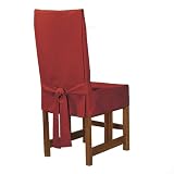 Room Essentials Cotton Duck Short Dining Room Chair Slipcover - Claret