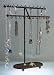 (JTA-Brown) Long Necklace Holder Bracelet Rack Jewelry Organizer - Hook or Hoop Earring Storage Rack - Closet Jewelry Display Stand - Vanity Accessory - Angelynn's Jewelry Tree A