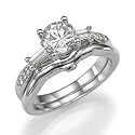 Platinum Bridal Set with Round Center Stone