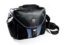 Tuff-Luv Any-Weather Shoulder Bag and Raincoat for digital SLR in size: S / colour: Black/Azure / Compatible with (Kodak EasyShare Z1015 / P880 / P712 / Z980)