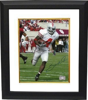 Santonio Holmes Autographed/Hand Signed Ohio State Buckeyes 8x10 Photo Custom Framed