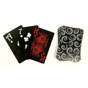  Black Face 100 Plastic Poker Playing Cards: Toys & Games