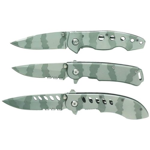 Maxam® 3pc Stainless Steel Liner Lock Knife Set