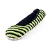 Snoozies Womens Striped Ballet Style Indoor Flats Slipper Socks