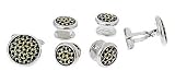Silver plated cufflinks and shirt stud set with presentation box. Made in the U.S.A