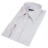 Forzieri Baby Blue & Pink Multistripe Italian Cotton Dress Shirt