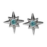 Stud Earrings Sterling Silver - Blue Gem Stars