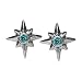 Stud Earrings Sterling Silver - Blue Gem Stars