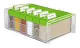 Emsa 508458 Spice Box Casier � �pices avec 6 �pices Transparent / Vert