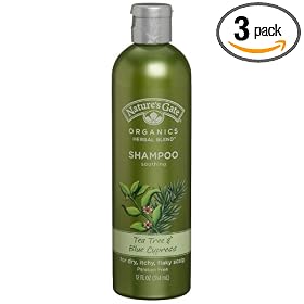 Nature's Gate Organics Shampoo,Tea Tree Oil & Blue Cypress, 12-Ounce Bottles (Pack of 3)