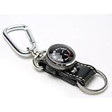 ベルトやバックにつけるカラビナ付キーホルダー・コンパス G-185