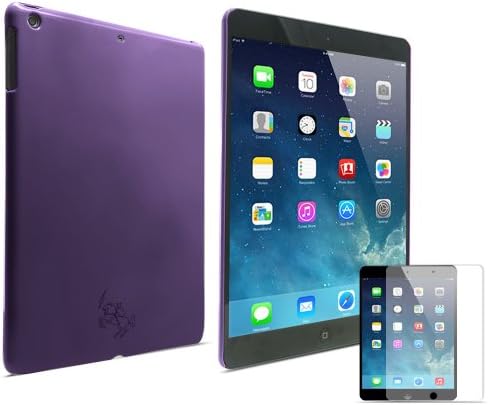 LK Stylish Design Plain Glitter Hard Back Skins Case Cover for Apple iPad Air with Screen Protector (For iPad Air, Purple)