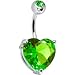 August 14mm Heart Solitaire Birthstone Belly Ring