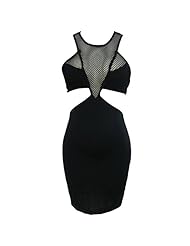 Sleeveless Polyester/Spandex Round Neck Mesh Backless Maxi Dress 
