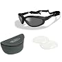 Wiley X Sunglasses XL-1 Matte Black Frame with Polarized Neutral Slate and Clear Interchangeable 2 Lens Set Plus Zip Case