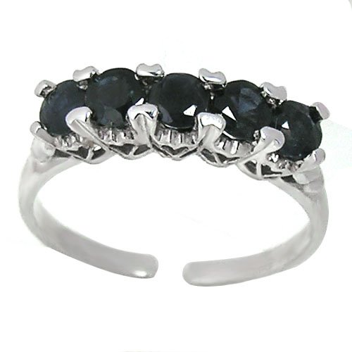 1.25ct Genuine Natural Sapphire Gemstone and Diamond 10k White Gold Ring