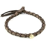 Mizuki 14k Bracelet Woven Leather Charm Round