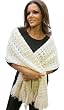 Handmade Acrylic Shawl - French Vanilla Cream (Large Size, 100% Crocheted By ...