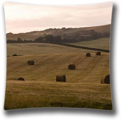 DIY Design Unique Home Decorative Custom Hay Bales Isle Of Wight England Pillow Case 18"X18"(two sides),SDI5594