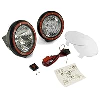 Rugged Ridge 15205.53 7 Black Round HID Off-Road Light with Wiring Harness - Pair