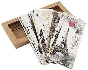 Different European Scenes Vintage France Paris Eiffel Tower Landscape Boxed Package Bookmark(30 PCS per Set)