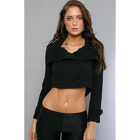 Rojas The Vikki Crop Jacket in Black hood ,Sweatshirts for Women