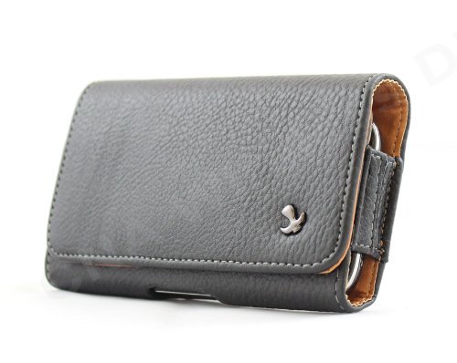 Premium Black Leather Horizontal Carrying Pouch Case for HTC Amaze 4G