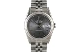 Rolex Mens Stainless Steel Datejust Slate Tapestry Dial