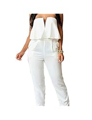 Sexy Strapless  Jumpsuit  With Ruffles