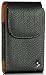 Jitterbug Touch3 Vertical Black Napa Leather Case Pouch Built In Magnetic Flap and Belt Clip and Soft Interior Material