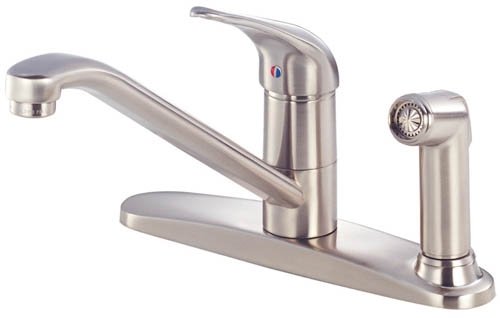 Danze D405512SS Melrose Single Handle Kitchen Faucet with Side Spray on Faucet Deck Plate, Stainless Steel