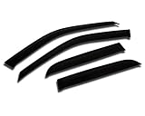 TuningPros WV-049 Window Visor Deflector Rain Guard Dark Smoke 4-pc Set