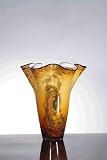 Decorative Vase Made of Colored Glass in Sun Set Yellow Finish